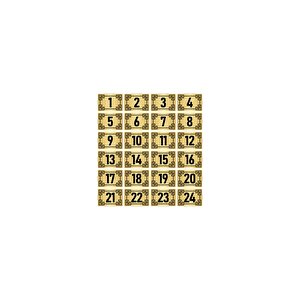 Metal Kapı Masa Dolap Numara Levhası 3,5x5cm Altın Renk 24 Adet (1…24)