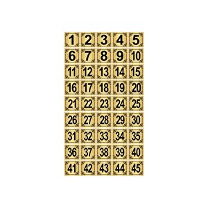 Metal Kapı,masa,dolap Numarası 15x15cm 45 Adet (1..45) Altın Renk Metal