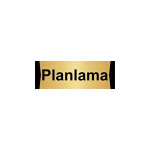 Planlama 7x20cm Altın Renk Metal Yönlendirme Levhası