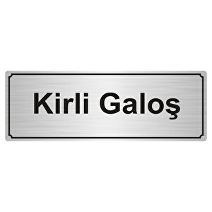 Ki̇rli̇ Galoş Yönlendi̇rme Levhasi 7cmx20cm Gümüş Renk Metal