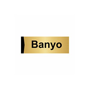 Banyo 5x20cm Altın Renk Metal Yönlendirme Levhası