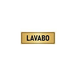 Metal Yönlendirme Levhası, Departman Kapı İsimliği Lavabo 7x20 Cm Altın Renk