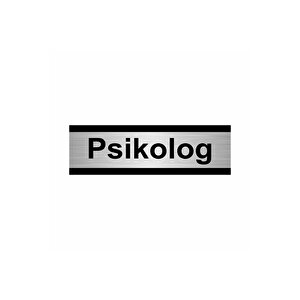 Psikolog 5x20cm Gümüş Renk Metal Yönlendirme Levhası