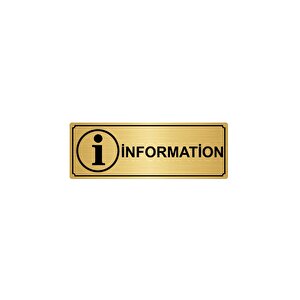 İnformation  Yönlendi̇rme Levhasi 7cmx20cm Altin Renk Metal
