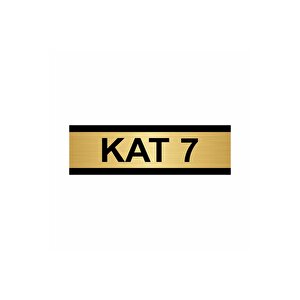 Kat 7 5x20cm Altın Renk Metal Yönlendirme Levhası