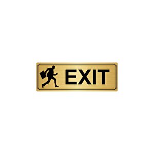 Exit Sağa Yönlendi̇rme Levhasi 10cmx20cm Altin Renk Metal