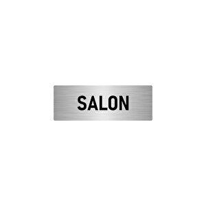 Metal Yönlendirme Levhası, Departman Kapı İsimliği Salon 7x20 Cm Gümüş Renk