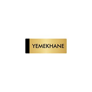 Metal Yönlendirme Levhası, Departman Kapı Isimliği Yemekhane 5x20 Cm Altın Renk