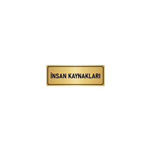 Metal Yönlendirme Levhası, Departman Kapı İsimliği İnsan Kaynakları 5x20 Cm Altın Renk