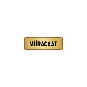 Metal Yönlendirme Levhası, Departman Kapı İsimliği Müracaat 5x20 Cm Altın Renk