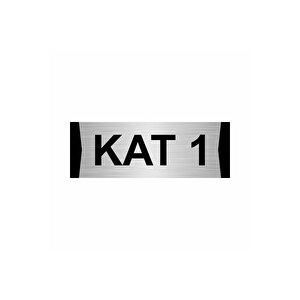 Kat 1  7x20cm Gümüş Renk Metal Yönlendirme Levhası