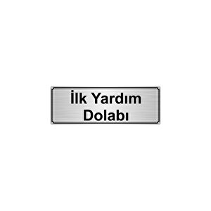 İlk Yardim Dolabi Yönlendi̇rme Levhasi 10cmx20cm Gümüş Renk Metal