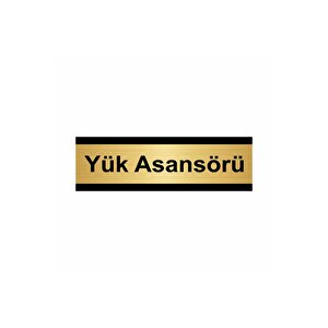 Yük Asansörü 5x20cm Altın Renk Metal Yönlendirme Levhası