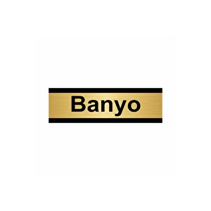 Banyo 7x20cm Altın Renk Metal Yönlendirme Levhası