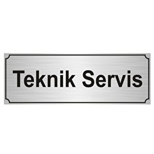Tekni̇k Servi̇s Yönlendi̇rme Levhasi 7cmx20cm Gümüş Renk Metal
