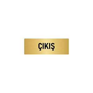 Metal Yönlendirme Levhası, Departman Kapı İsimliği Çıkış 10x20 Cm Altın Renk