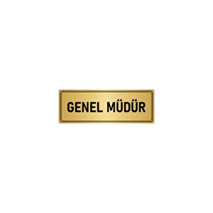 Metal Yönlendirme Levhası, Departman Kapı İsimliği Genel Müdür 10x20 Cm Altın Renk