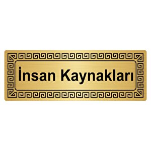 İnsan Kaynakları 7cmx20cm Metal Yönlendi̇rme Levhasi Altin Renk Metal