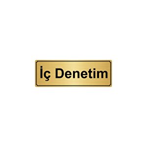 İç Deneti̇m Yönlendi̇rme Levhasi 10cmx20cm Altin Renk Metal
