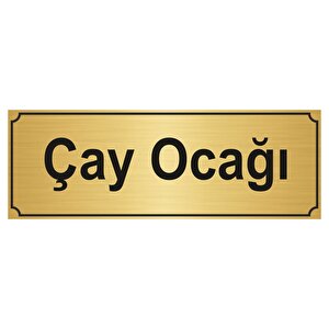 Çay Ocaği Yönlendi̇rme Levhasi 5cmx20cm Altin Renk Metal