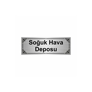 Soğuk Hava Deposu 7x20cm Gümüş Renk Metal Yönlendirme Levhası