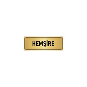 Metal Yönlendirme Levhası, Departman Kapı İsimliği Hemşire 7x20 Cm Altın Renk