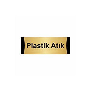 Plastik Atık 5x20cm Altın Renk Metal Yönlendirme Levhası