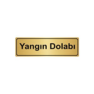Yangin Dolabi Yönlendi̇rme Levhasi 10cmx20cm Altin Renk Metal