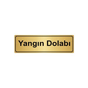Yangin Dolabi Yönlendi̇rme Levhasi 10cmx20cm Altin Renk Metal