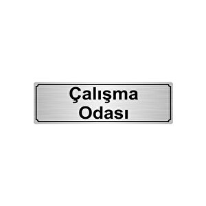 Çalişma Odasi Yönlendi̇rme Levhasi 5cmx20cm Gümüş Renk Metal