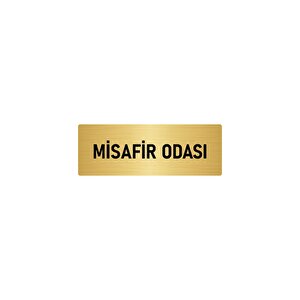 Metal Yönlendirme Levhası, Departman Kapı İsimliği Misafir Odası 10x20 Cm Altın Renk