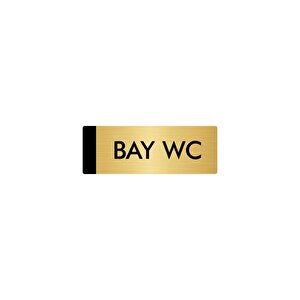 Metal Yönlendirme Levhası, Departman Kapı Isimliği Bay Wc 7x20 Cm Altın Renk