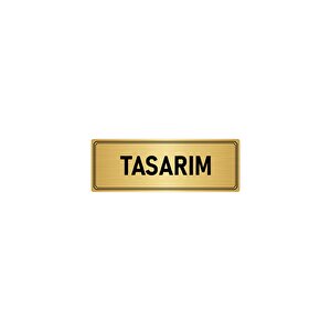 Metal Yönlendirme Levhası, Departman Kapı İsimliği Tasarım 5x20 Cm Altın Renk