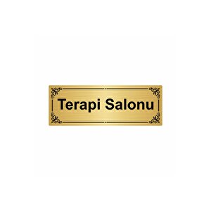 Terapi Salonu 7x20cm Altın Renk Metal Yönlendirme Levhası