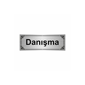 Danışma 7x20cm Gümüş Renk Metal Yönlendirme Levhası