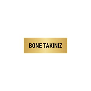 Metal Yönlendirme Levhası, Departman Kapı İsimliği Bone Takınız 7x20 Cm Altın Renk