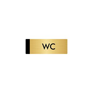 Metal Yönlendirme Levhası, Departman Kapı Isimliği Wc 5x20 Cm Altın Renk