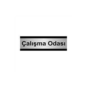 Çalışma Odası 10x20cm Gümüş Renk Metal Yönlendirme Levhası