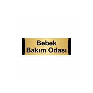 Bebek Bakım Odası 10x20cm Altın Renk Metal Yönlendirme Levhası