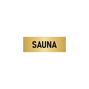 Metal Yönlendirme Levhası, Departman Kapı İsimliği Sauna 10x20 Cm Altın Renk