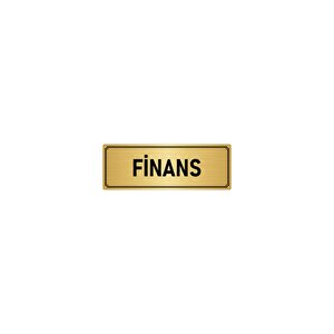 Metal Yönlendirme Levhası, Departman Kapı İsimliği Finans 5x20 Cm Altın Renk