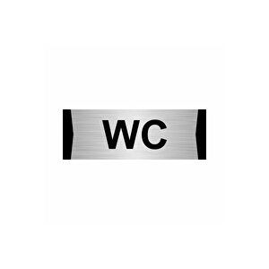 Wc 10x20cm Gümüş Renk Metal Yönlendirme Levhası