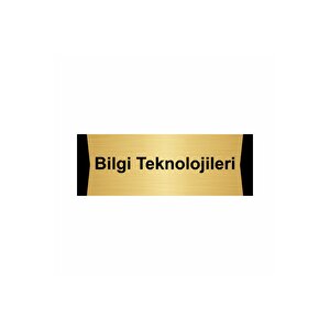 Bilgi Teknolojileri 5x20cm Altın Renk Metal Yönlendirme Levhası
