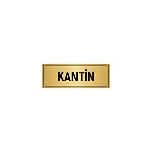 Metal Yönlendirme Levhası, Departman Kapı İsimliği Kantin 7x20 Cm Altın Renk