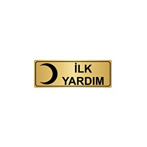 İlk Yardim Yönlendi̇rme Levhasi 10cmx20cm Altin Renk Metal