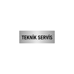Metal Yönlendirme Levhası, Departman Kapı İsimliği Teknik Servis 10x20 Cm Gümüş Renk