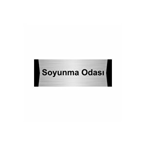 Soyunma Odası 7x20cm Gümüş Renk Metal Yönlendirme Levhası