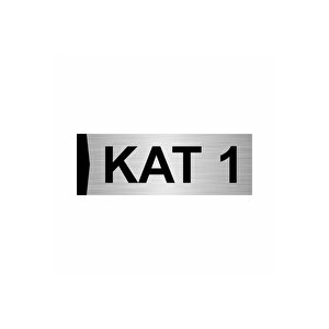Kat 1  7x20cm Gümüş Renk Metal Yönlendirme Levhası