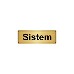Si̇stem Yönlendi̇rme Levhasi 7cmx20cm Altin Renk Metal