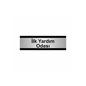 İlk Yardım Odası 7x20cm Gümüş Renk Metal Yönlendirme Levhası